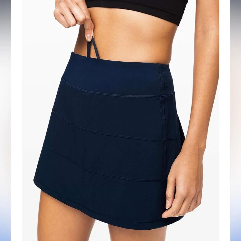 Lululemon True Navy Blue Pace Rival Mid Rise Skirt Skort 8 - Picture 5 of 15
